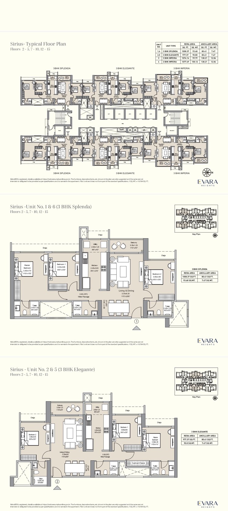 Floor Plan, lnt-evara-heights 3 Bedroom 1215 Sq.Ft. Apartment In Panch Pakhadi Thane 9419037