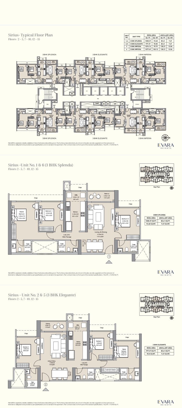 Floor Plan, lnt-evara-heights 3 Bedroom 1215 Sq.Ft. Apartment In Panch Pakhadi Thane 9419037