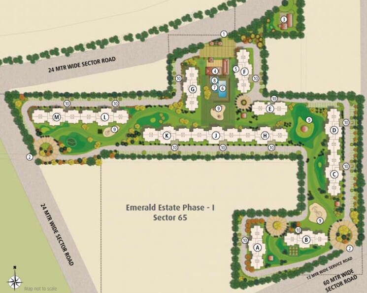 Master Plan, emaar-emerald-estate 3 Bedroom 1395 Sq.Ft. Apartment In Sector 65 Gurgaon 9419588