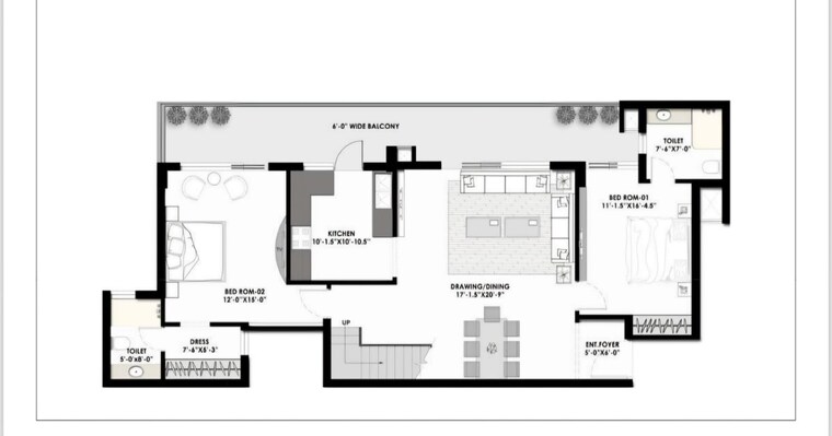 Floor Plan, sector 20 3 Bedroom 3322 Sq.Ft. Penthouse In Sector 20 Panchkula 9419856