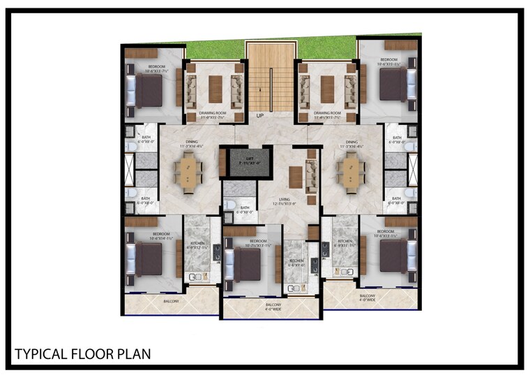 Floor Plan, aamwala 2 Bedroom 1250 Sq.Ft. Builder Floor In Aamwala Dehradun 9420291
