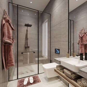 Bathroom in 3 BHK Apartment at Techno Aakasa Shivaji Park, Mahim – for Sale