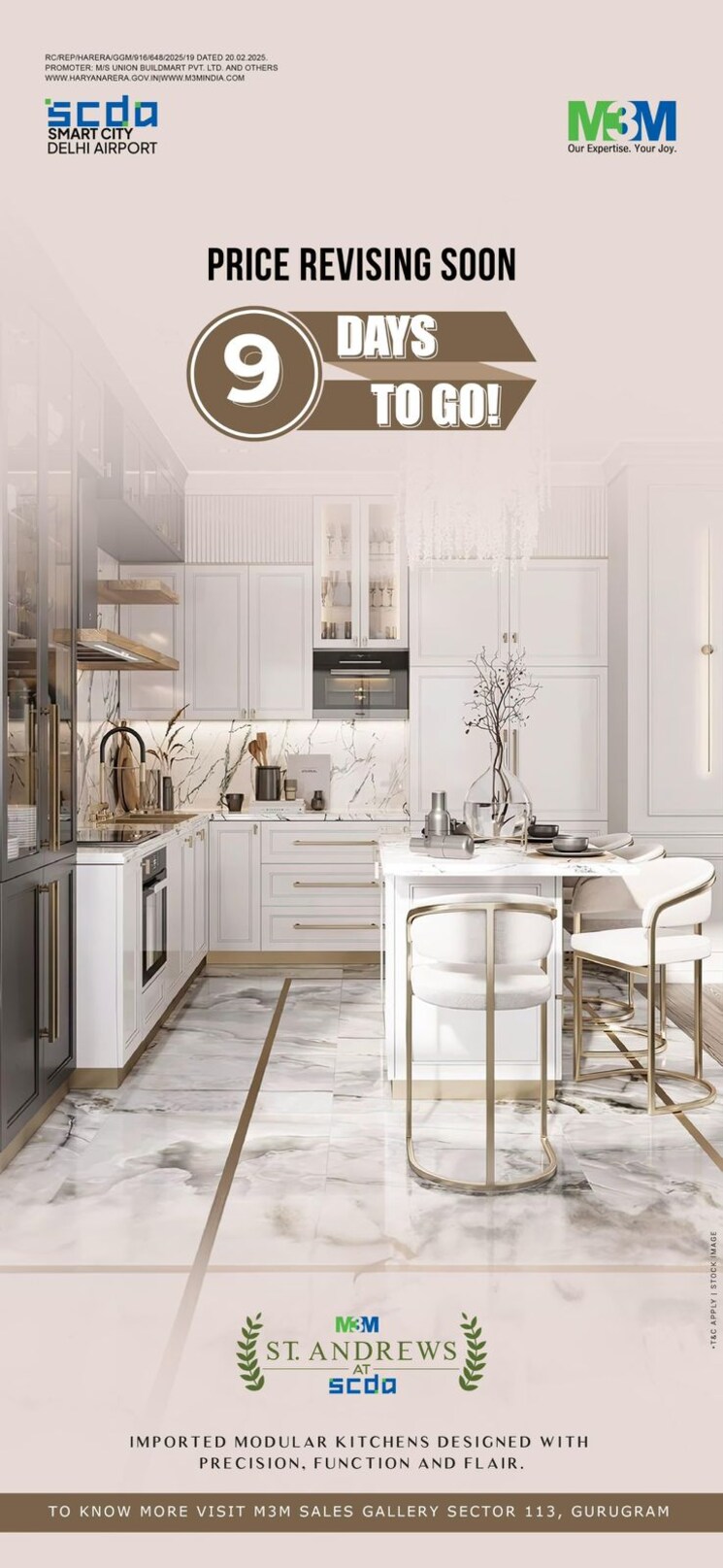 Kitchen, tulip-orange 3 Bedroom 1137 Sq.Ft. Apartment In Sector 70 Gurgaon 9420892