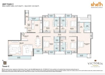 Floor Plan in 4 BHK Apartment at Sheth Avalon, Laxmi Nagar – for Sale