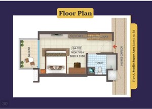 Floor Plan in Studio Apartment at Kaveri City Center, Delta I Greater Noida – for Sale