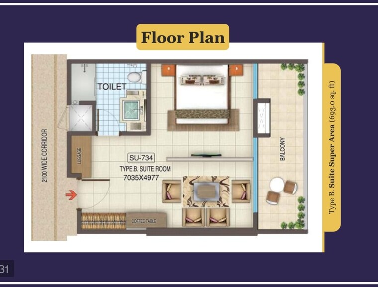 Floor Plan, kaveri-city-center Studio 450 Sq.Ft. Apartment In Delta I Greater Noida Greater Noida 9421487