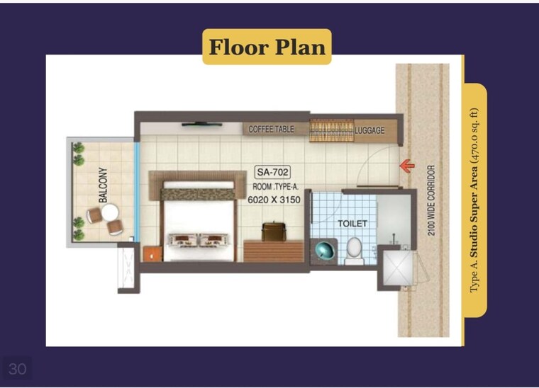 Floor Plan, kaveri-city-center Studio 453 Sq.Ft. Apartment In Delta I Greater Noida Greater Noida 9421671