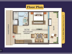 Floor Plan in Studio Apartment at Kaveri City Center, Delta I Greater Noida – for Sale
