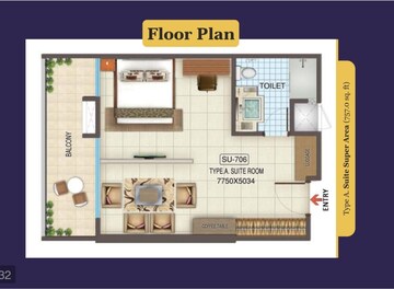 Floor Plan in Studio Apartment at Kaveri City Center, Delta I Greater Noida – for Sale