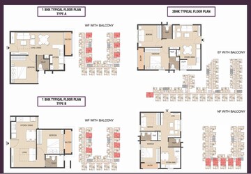 Floor Plan in 1 BHK Apartment at Pacifica  Nebula Aavaas, Miyapur – for Sale