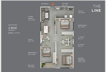 Floor Plan in 2 BHK Apartment at NJC The Line, Narsingi – for Sale