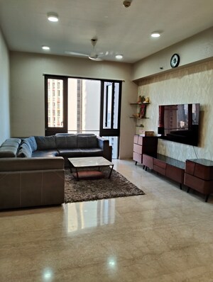 Living Room in 3 BHK Apartment at Lodha Parkside, Worli – for Rent