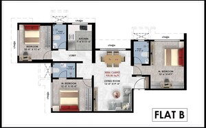 Floor Plan in 3 BHK Apartment at Chunabhatti – for Sale