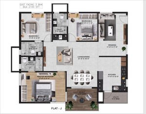 Floor Plan in 2 BHK Apartment at Vian Mrida, Kollur – for Sale