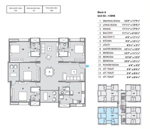 Floor Plan in 2 BHK Apartment at Pacifica Hillcrest Phase 2, Gachibowli – for Sale