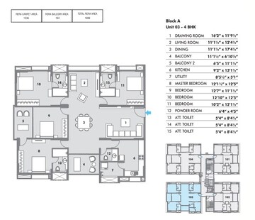 Floor Plan in 2 BHK Apartment at Pacifica Hillcrest Phase 2, Gachibowli – for Sale