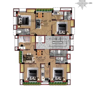 Floor Plan in 3 BHK Builder Floor at Panditiya Road – for Sale