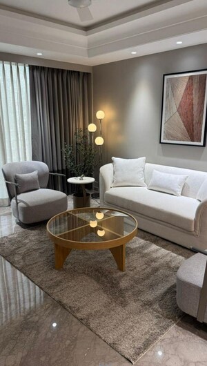 Living Room in 3 BHK Apartment at Lodha Trump Tower, Worli – for Rent