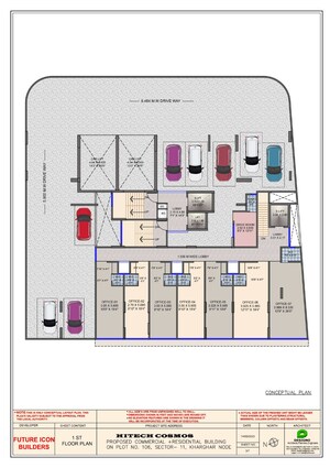 Floor Plan in 3 BHK Apartment at Hitech Cosmos, Kharghar – for Sale