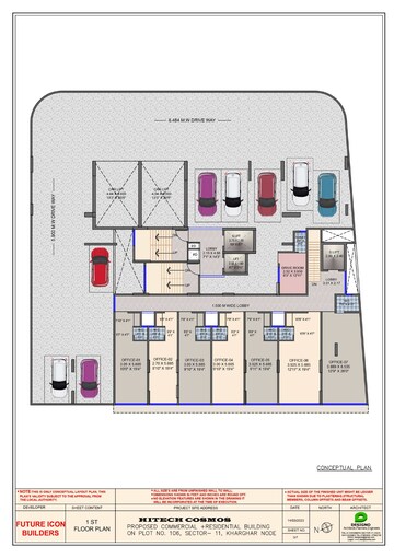 Floor Plan in 3 BHK Apartment at Hitech Cosmos, Kharghar – for Sale