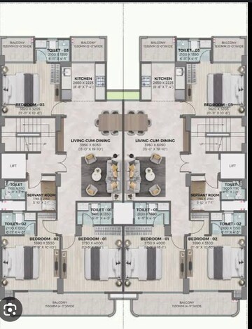 Floor Plan in 3.5 BHK Builder Floor at Ganga Kashi Residences, Sector 89 – for Sale
