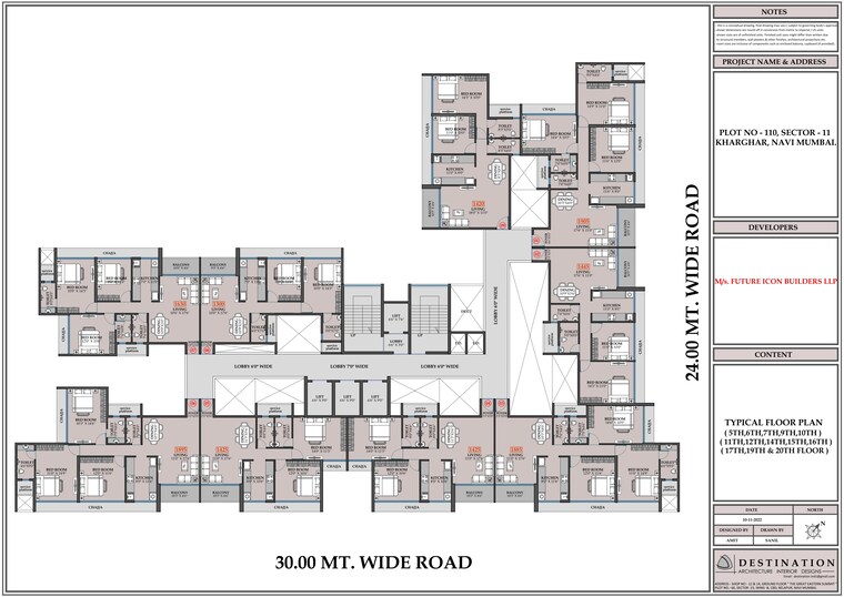 Floor Plan, hitech-crystal-corner 2 Bedroom 1300 Sq.Ft. Apartment In Kharghar Sector 11 Navi Mumbai 9427055