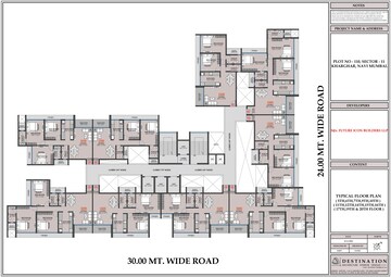 Floor Plan in 3 BHK Apartment at Hitech Crystal Corner, Kharghar Sector 11 – for Sale