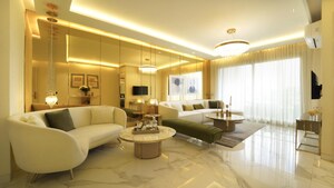 Living Room in 3 BHK Builder Floor at Smart World Orchard, Sector 61 – for Rent