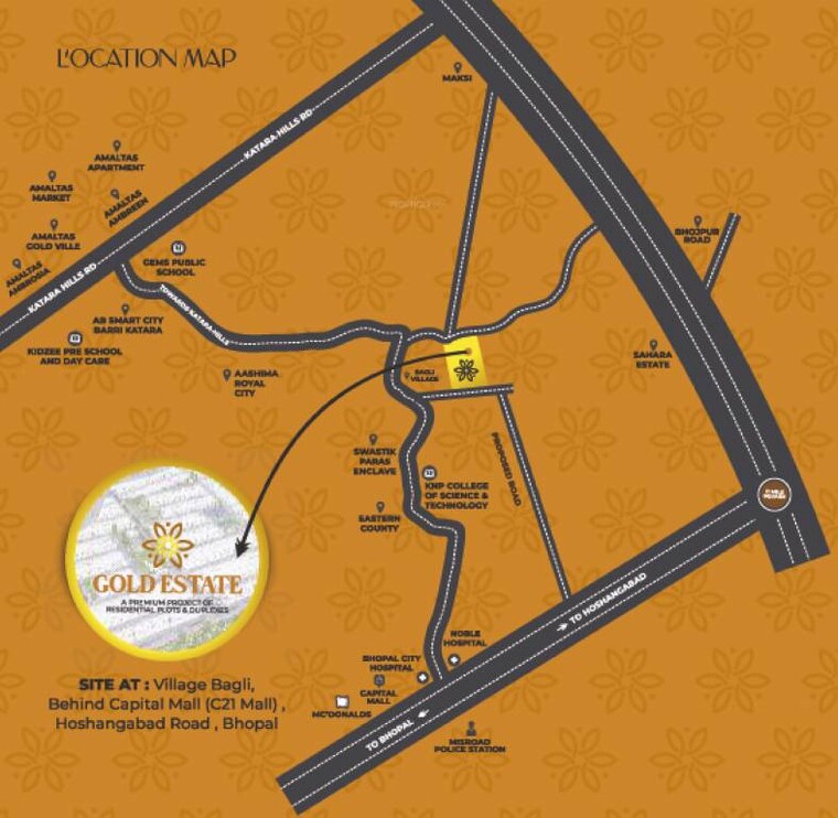 Map Location, katara  1600 Sq.Ft. Plot In Katara Bhopal 9427467