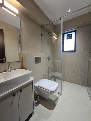 Bathroom in 3 BHK Apartment at Zindagi CHS, Khar West – for Rent