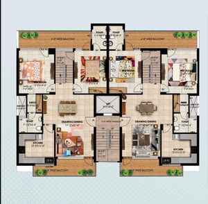 Floor Plan in 3 BHK Apartment at Old Ambala Road – for Sale