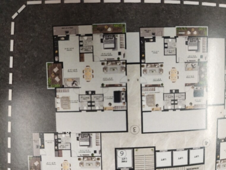 Floor Plan, vian-mrida 3 Bedroom 1740 Sq.Ft. Apartment In Kollur Hyderabad 9428519