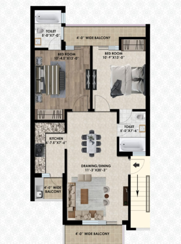 2 BHK Apartment For Sale in SBP City Of Dreams Zirakpur, High Ground
