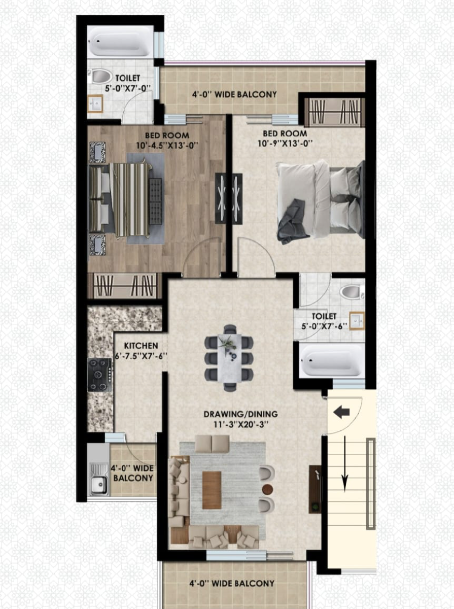 2 BHK + Servant Room Apartment For Sale in SBP City Of Dreams Zirakpur