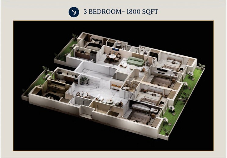 Floor Plan, dhakoli 3 Bedroom 2700 Sq.Ft. Apartment In Dhakoli Zirakpur 9429993