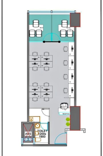 Floor Plan in  Office Space at Bhoomi 9 Business Bay, Malad West – for Rent