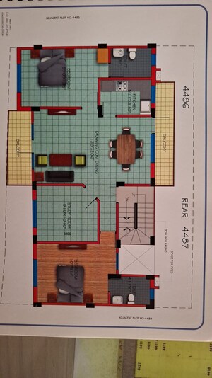 Floor Plan in 3 BHK Builder Floor at Sector 49 – for Rent