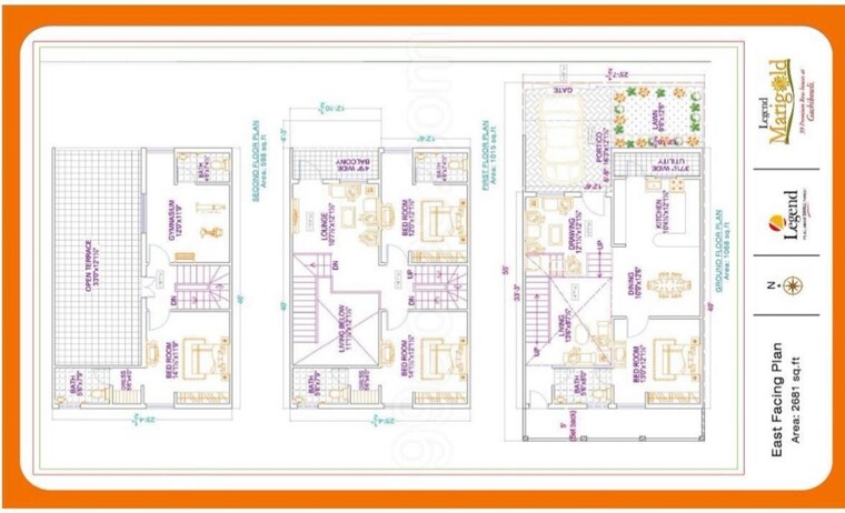 Floor Plan, legend-marigold 4 Bedroom 2681 Sq.Ft. Villa In Gachibowli Hyderabad 9435111