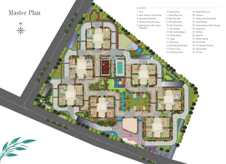 Master Plan, western-springs 3 Bedroom 2420 Sq.Ft. Apartment In Puppalaguda Hyderabad 9435454
