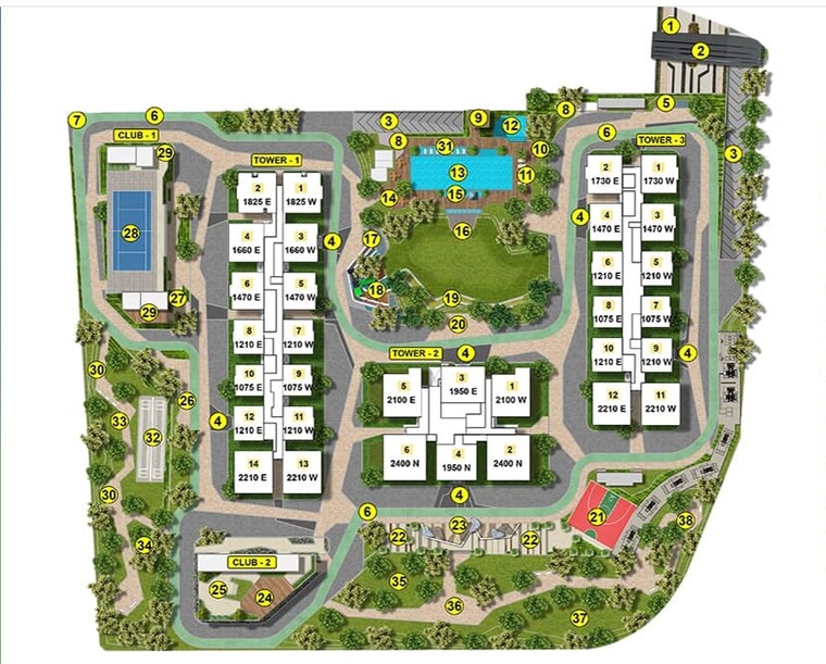 Master Plan, cybercity-west-brook 3 Bedroom 1950 Sq.Ft. Apartment In Kokapet Hyderabad 9435468