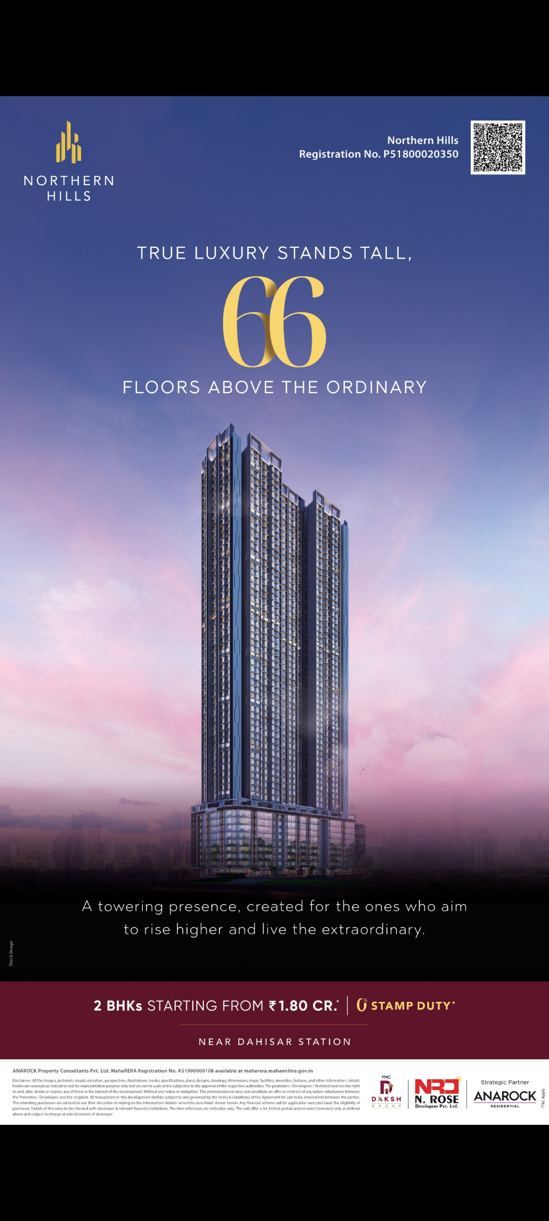 3 BHK + Pooja Room Apartment For Sale in N Rose Northern Hills