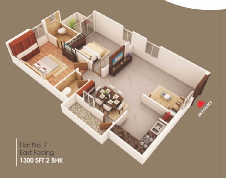 Floor Plan, bachupally 3 Bedroom 1670 Sq.Ft. Apartment In Bachupally Hyderabad 9436034
