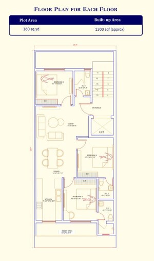 Floor Plan in 2.5 BHK Builder Floor at Sector 40 – for Sale