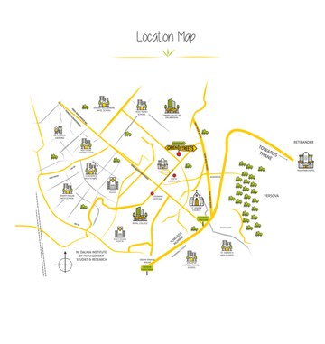 2 BHK Apartment – Map Location View at JP North Barcelona, Mira Road - for Rent