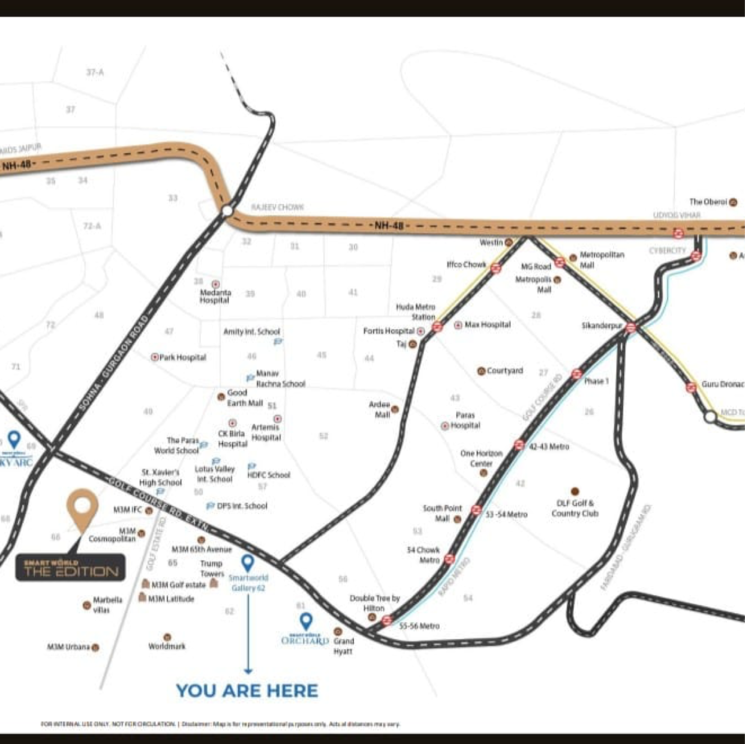 Map Location, smart-world-the-edition 3 Bedroom 3035 Sq.Ft. Apartment In Sector 66 Gurgaon 9436597