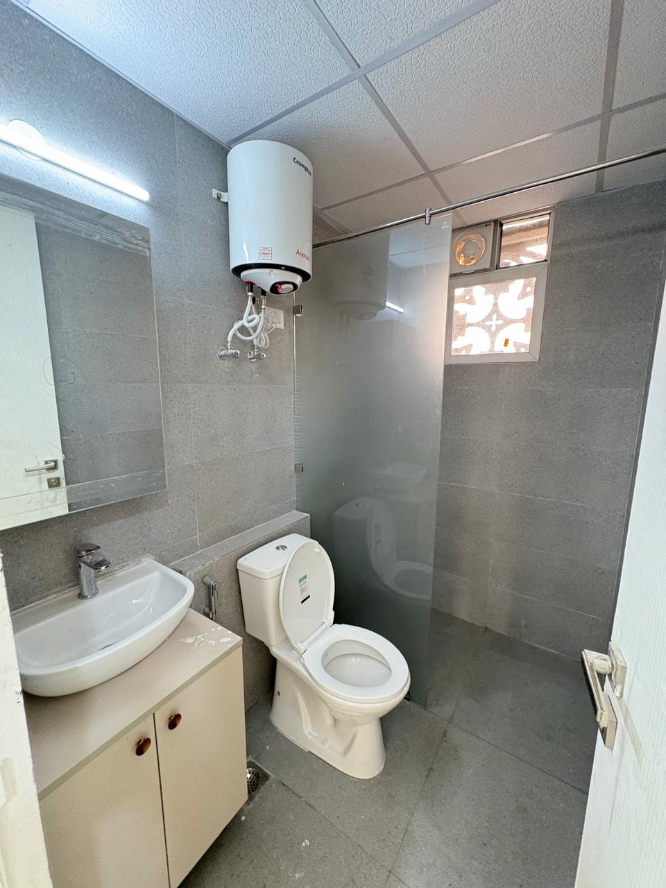 Bathroom in 3 BHK Builder Floor at Signature The Millennia 3, Sector 37d – for Rent