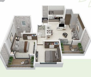 Floor Plan in 2 BHK Apartment at Moshi – for Sale