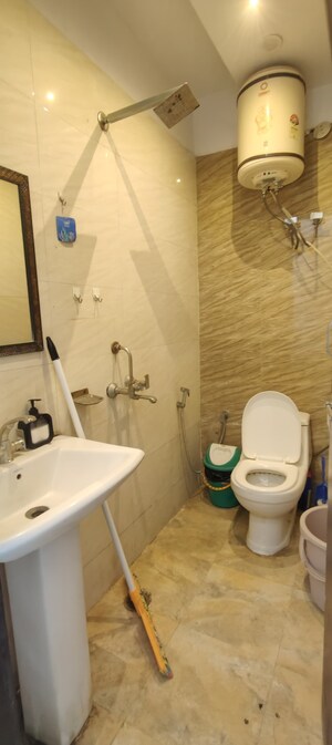 Bathroom in 1 BHK Builder Floor at Chattarpur – for Rent
