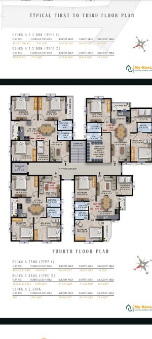 Floor Plan in 3 BHK Apartment at Madanpur – for Sale
