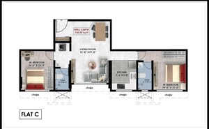 Floor Plan in 3 BHK Apartment at Chunabhatti – for Sale